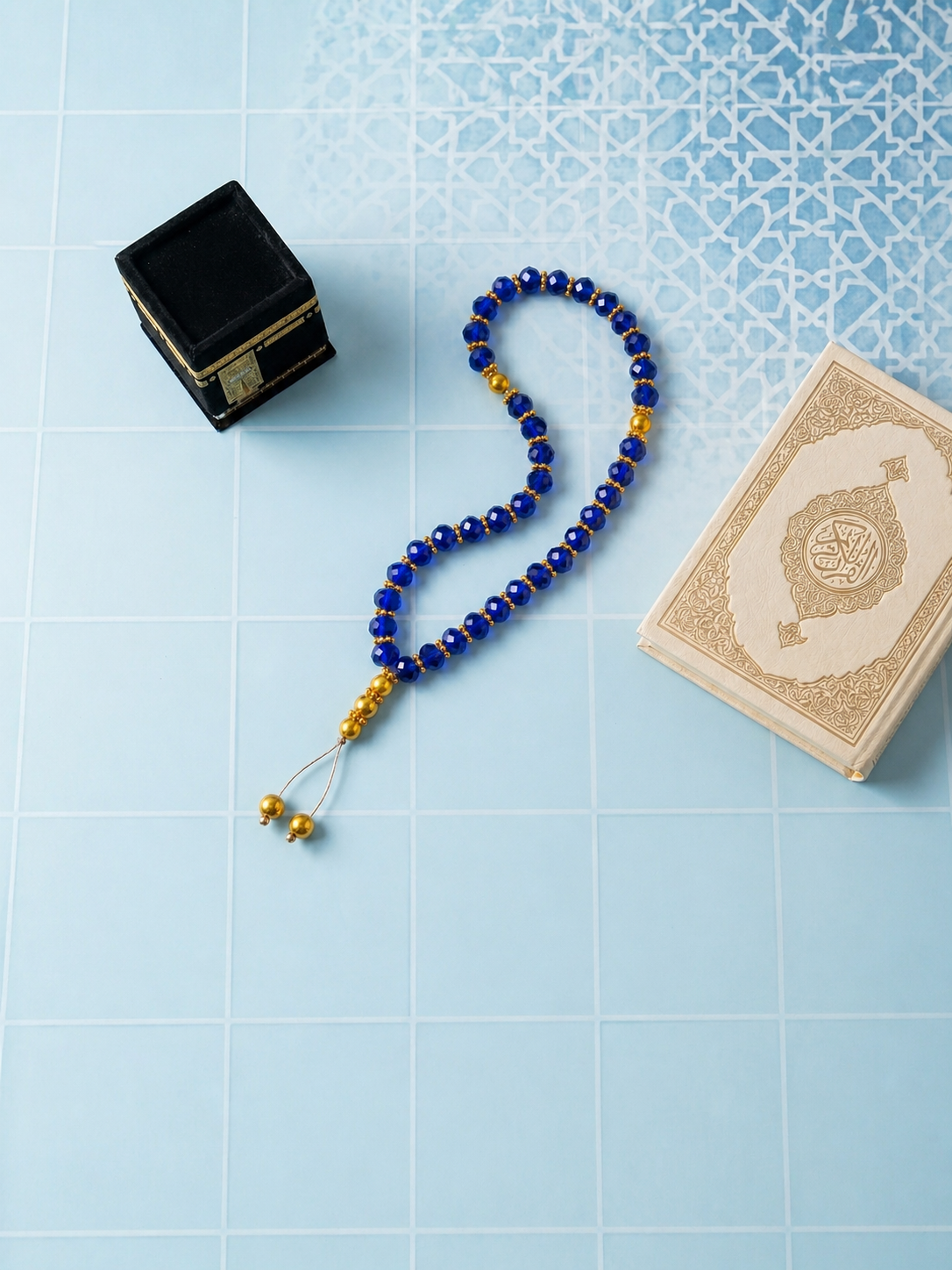 سبحة كريستال فاخر ازرق 33 حبة