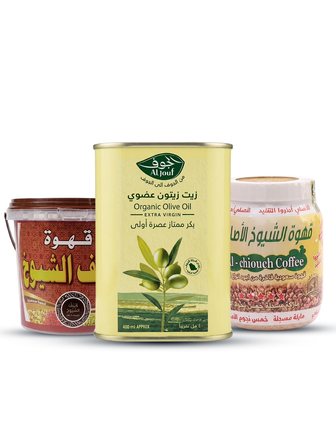 قهوة عربية وزيت زيتون وعسل سدر